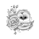 chick with flowers tattoo design idea