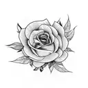 chick with flowers tattoo design idea