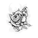 chick with flowers tattoo design idea