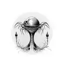 tim burton style alien throat tattoo tattoo design idea