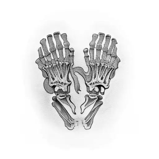 skeleton hands with a flower tattoo design idea