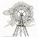 sunflowers windmill  tattoo design idea