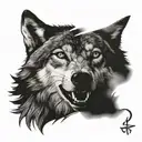 wolf with eye scar tattoo design idea