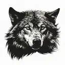 wolf with eye scar tattoo design idea