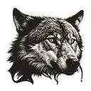 wolf with eye scar tattoo design idea