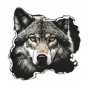 wolf with eye scar tattoo design idea