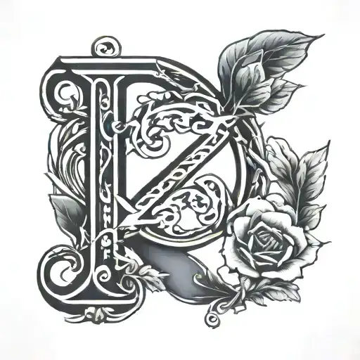 letter z with date 9/1/15 hidden within intertwined with letter a with date 3/21/17 hidden within tattoo design idea