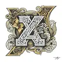 letter z with date 9/1/15 hidden within intertwined with letter a with date 3/21/17 hidden within tattoo design idea
