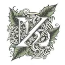 letter z with date 9/1/15 hidden within intertwined with letter a with date 3/21/17 hidden within tattoo design idea