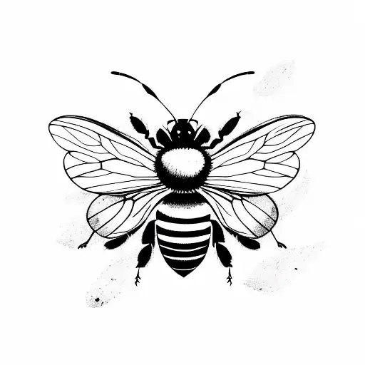 bee with butterfly wings  tattoo design idea