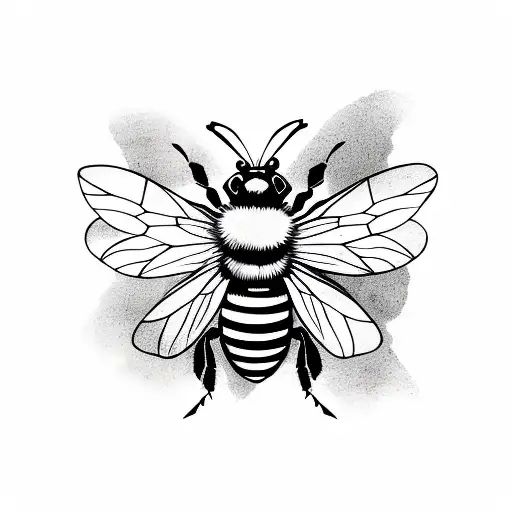 bee with butterfly wings  tattoo design idea