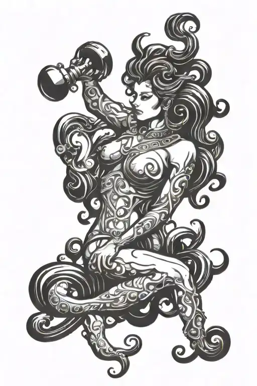 aquarius boredom tattoo design idea