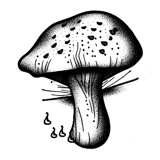 mushroom smoking  tattoo design idea
