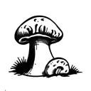 mushroom smoking  tattoo design idea