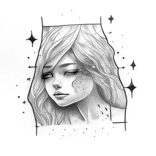 a girl trapped in the bottom of a wishing well tattoo design idea