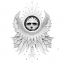 sun with wings tattoo design idea