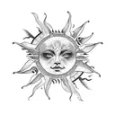 sun with wings tattoo design idea