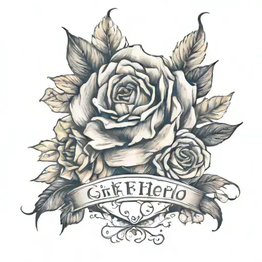 some design with girlfriend name written inside tattoo design idea