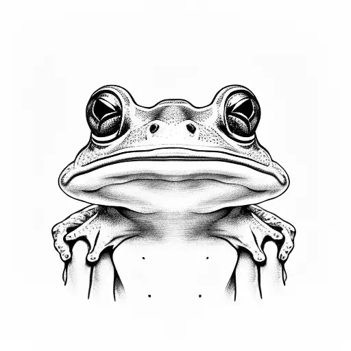 frog sitting on top of a mushroom tattoo design idea