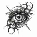Chaos Symbol with an eye in the middle  tattoo design idea