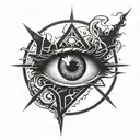 Chaos Symbol with an eye in the middle  tattoo design idea
