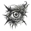 Chaos Symbol with an eye in the middle  tattoo design idea