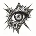 Chaos Symbol with an eye in the middle  tattoo design idea