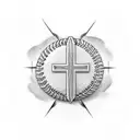 cross with baseball tattoo design idea