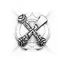 cross with baseball tattoo design idea