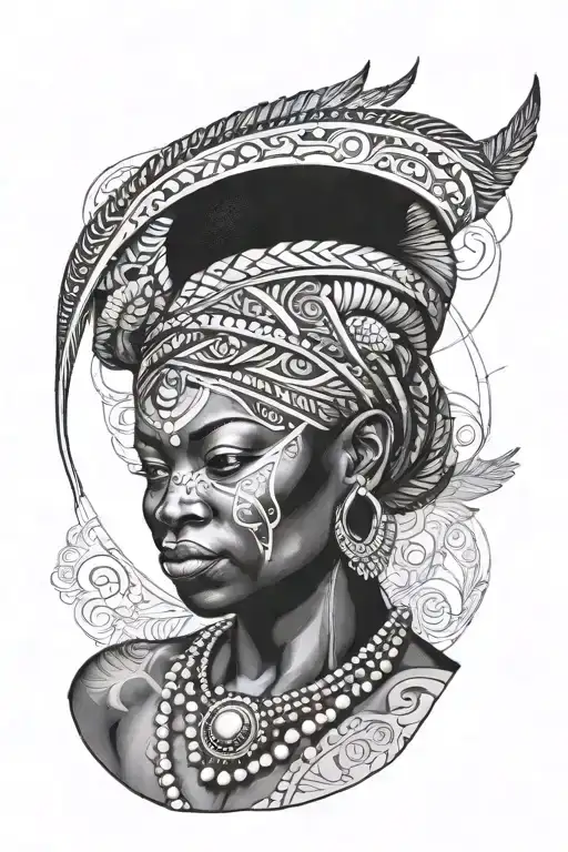 yemanja and ogun tattoo design idea