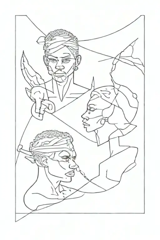 yemanja and ogun tattoo design idea