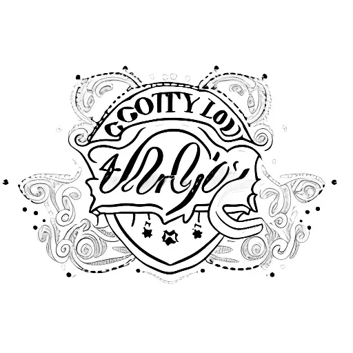 A tattoo written Daddy's Good Girl in cursive with a TN symbol logo at the end  tattoo design idea