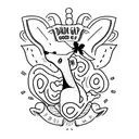 A tattoo written Daddy's Good Girl in cursive with a TN symbol logo at the end  tattoo design idea