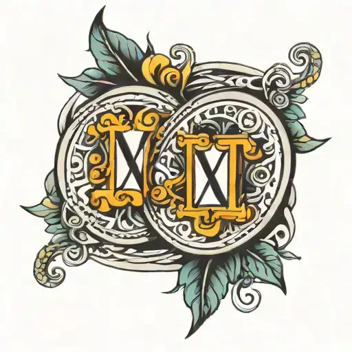 1969 and 1974 roman numerals intertwined tattoo design idea