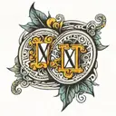 1969 and 1974 roman numerals intertwined tattoo design idea