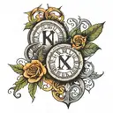 1969 and 1974 roman numerals intertwined tattoo design idea