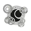 1969 and 1974 roman numerals intertwined with rings tattoo design idea