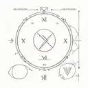 Dates in Latin Numbers and XXVI.IV.MCMXCVII : X.X.MMXXIV Name in Carthaginian:  𐤌𐤀𐤉𐤎𐤎𐤀 minimalistic circular  tattoo design idea