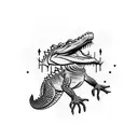 Crocodile posing with AK47 tattoo design idea