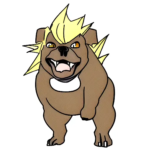 bully pitbull as a super saiyan  tattoo design idea