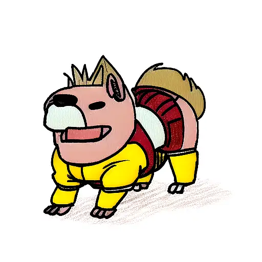 bully pitbull in super saiyan armor  tattoo design idea
