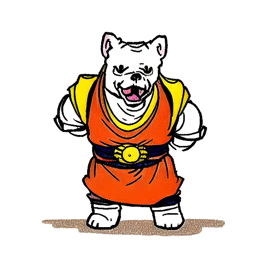 bully pitbull in saiyan armor  tattoo design idea