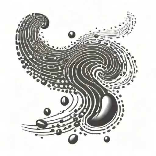 Binary code forming a winding road with a coffee bean at the end tattoo design idea