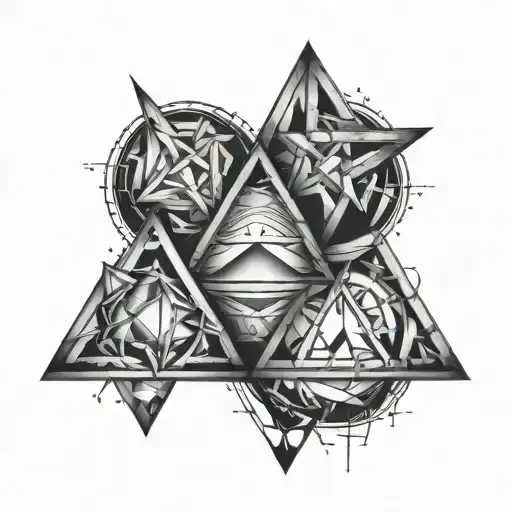 Three Overlapping Triangles tattoo design idea