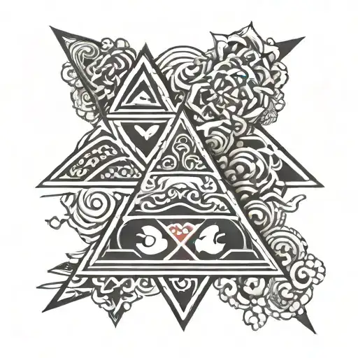Three Overlapping Triangles tattoo design idea