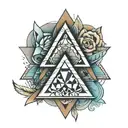 Three Overlapping Triangles tattoo design idea