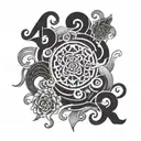 template of various designs to tattoo handpoke with the theme of the number three tattoo design idea