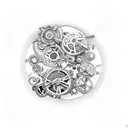 hourglass steampunk that incorporates the classic hourglass shape with steampunk elements such as gears, cogs, and pipes tattoo design idea