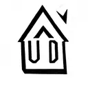 a house using the letters g and h tattoo design idea