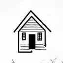 a house using the letters g and h tattoo design idea